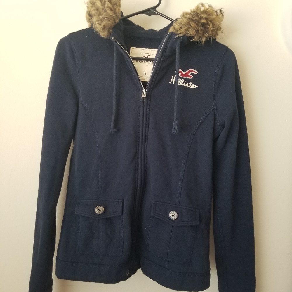 Zip Faux Fur Hoodie